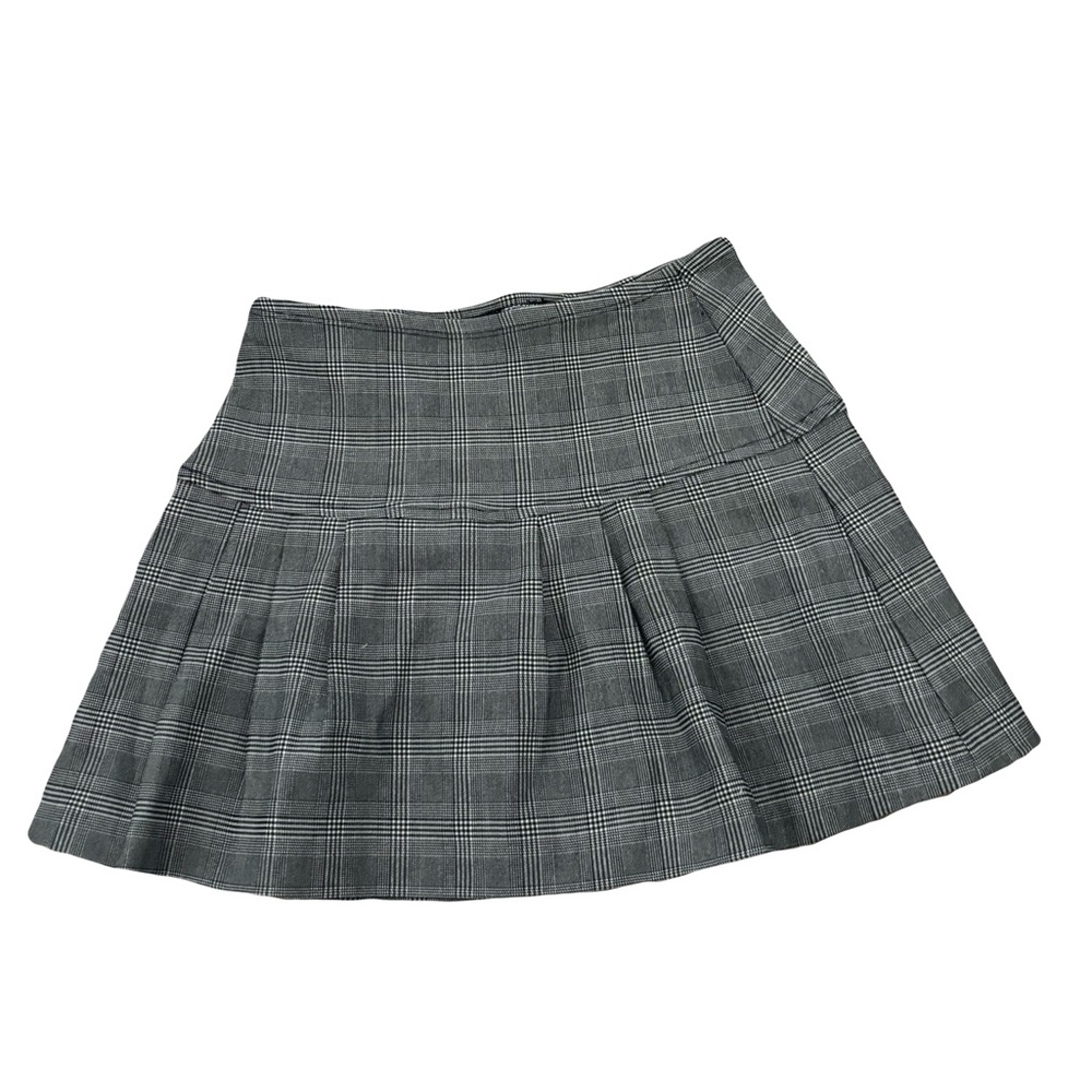 Y2K Chic Gray Plaid A-Line Mini Skirt